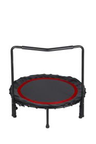 36"Foldable Mini Trampoline,Fitness Trampoline with Adjustable Handrail and Safety