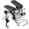 Steppers for Exercise, Stair Stepper with Resistance Bands, Mini Stepper with 330LBS Loading Capacity, Hydraulic Fitness Stepper with LCD Monitor