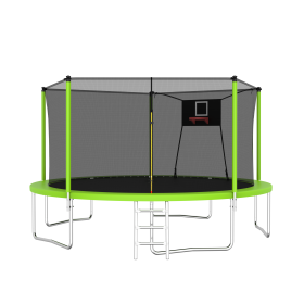 14FT Trampoline Set with Swing,Sports Fitness Trampolines with Enclosure Net, Recreational Trampolines for Outdoor Indoor