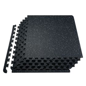 VEVOR 12 PCS 0.56" Thick Gym Floor Mats, 24"x24" EVA Foam & Rubber Top Interlocking Workout Mats with 48 sq.ft Coverage