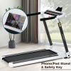 Portable Compact Treadmill;Electric Motorized 3.5HP;14KM/H;Medium Running Machine Motorised Gym 330lbs;Foldable for Home Gym Fitness Workout Jogging W