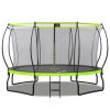 New Design 14FT Trampoline for Kids with Upgraded Arc Composite Pole and Safety Enclosure Net, Ladder and 8 Wind Stakes