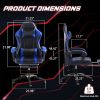 Ergonomic Gaming Chair with Footrest, PU Leather Video Game Chairs for Adults, Reclining Gamer Chair Office Chair with Lumbar Support