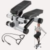 Steppers for Exercise, Stair Stepper with Resistance Bands, Mini Stepper with 330LBS Loading Capacity, Hydraulic Fitness Stepper with LCD Monitor