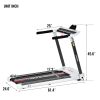 Portable Compact Treadmill;Electric Motorized 3.5HP;14KM/H;Medium Running Machine Motorised Gym 330lbs;Foldable for Home Gym Fitness Workout Jogging W