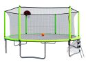 16FT Trampoline with Basketball Hoop pump and Ladder(Inner Safety Enclosure) with soccer goal Green