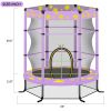 55 Inch Kids Trampoline with Safety Enclosure Net, 4.5FT Outdoor Indoor Trampoline for Kids (Purple)