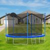 12FT Trampoline for Adults & Kids with Basketball Hoop, Outdoor Trampolines w/Ladder and Safety Enclosure Net for Kids and adults