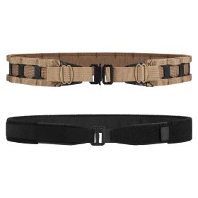 Tactical Belt MOLLE Battle Belt With Quick Release Buckle, Low Profile Laser-Cut Battle Belt For Range (Option: Brown-M)