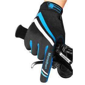 Cycling Gloves Touchscreen Bike Gloves 5MM Liquid Gel Pads Bicycle Gloves Shock-Absorbing Mountain Bike Gloves Men (Color: 052F-Blue, size: L)