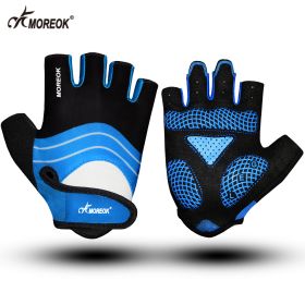 Cycling Gloves Touchscreen Bike Gloves 5MM Liquid Gel Pads Bicycle Gloves Shock-Absorbing Mountain Bike Gloves Men (Color: 095-Blue, size: XL)