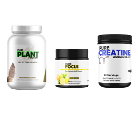 Gym Rat Bundle Protein, Pre-Workout, Creatine (Protein: Pure Plant Protein Chocolate, Pre-Workout and Creatine: Pure Focus and Creatine)