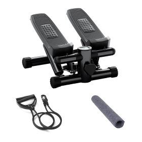 Mini Fitness Stepper, Hydraulic Fitness Stepper with Resistance Bands and Display, Silent Design, Weight Capacity 300LBS (Color: as Pic)