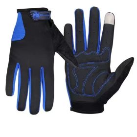 Cycling Gloves Touchscreen Bike Gloves 5MM Liquid Gel Pads Bicycle Gloves Shock-Absorbing Mountain Bike Gloves Men (Color: 053-Blue, size: XL)