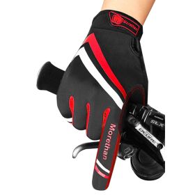 Cycling Gloves Touchscreen Bike Gloves 5MM Liquid Gel Pads Bicycle Gloves Shock-Absorbing Mountain Bike Gloves Men (Color: 052F-Red, size: L)