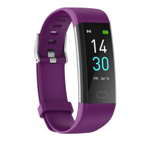 S5 Fitness Tracker Smart Watch Sports Watch Bracelet blood pressure fitness heart rate meter step temperature waterproof sports bracelet (Colour: purple)