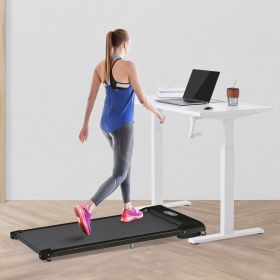 2 in 1 Under Desk Electric Treadmill 2.5HP;  with Bluetooth APP and speaker;  Remote Control;  Display;  Walking Jogging Running Machine Fitness Equip (Color: BLACK)