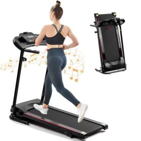 Folding Treadmill with Incline 2.5HP 12KM/H Electric Treadmill for Home Foldable (Color: as picture)