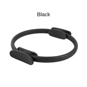 1pc Pilates Yoga Resistance Ring For Arm Leg Back Muscle Training; Home Fitness Workout Accessories (Color: BLACK)