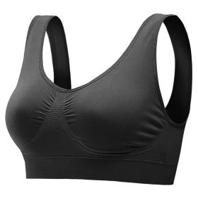 3 Pack Sport Bras For Women Seamless Wire free Bra Light Support Tank Tops For Fitness Workout Sports Yoga Sleep Wearing (Color: BK_BK_BK, size: L)