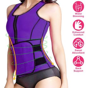 Waist Trainer for Women Men Unisex Running Walking Yoga (Color: Purple, size: XL)