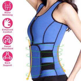 Waist Trainer for Women Men Unisex Running Walking Yoga (Color: Blue, size: 2XL)