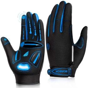 Cycling Gloves Touchscreen Bike Gloves 5MM Liquid Gel Pads Bicycle Gloves Shock-Absorbing Mountain Bike Gloves Men (Color: 122-Blue, size: XL)