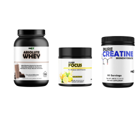 Gym Rat Bundle Protein, Pre-Workout, Creatine (Protein: Absolute Whey Chocolate, Pre-Workout and Creatine: Pure Focus and Creatine)