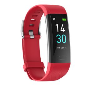 S5 Fitness Tracker Smart Watch Sports Watch Bracelet blood pressure fitness heart rate meter step temperature waterproof sports bracelet (Colour: Red)